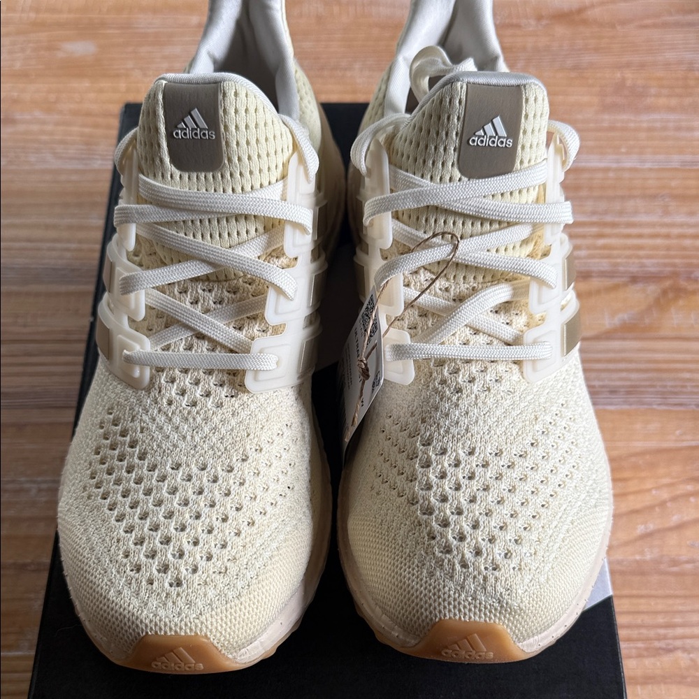 adidas Cream/Beige Ultraboost Knit Trainers